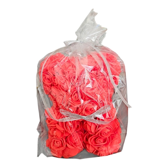 Red Rose Teddy Bear with Ribbon - Picture 2 of 3